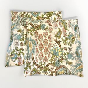 2 Pottery Barn Reza EURO 26x26 Pillow Cases Shams Palampore Ivory Rare